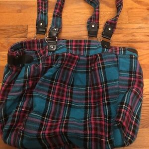 colorful plaid shoulder bag